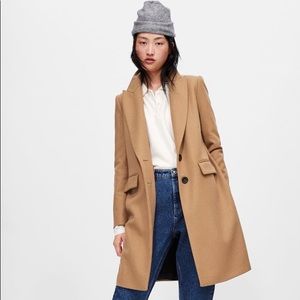 ZARA Basic Masculine Wool Coat Camel